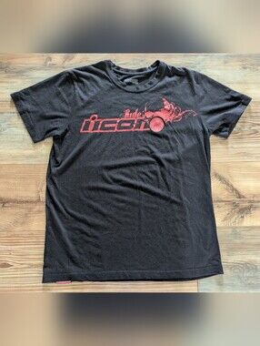 Ride Icon Moto‎ Black & Red Logo Graphic T-Shirt Medium Bikercore Motorcycle